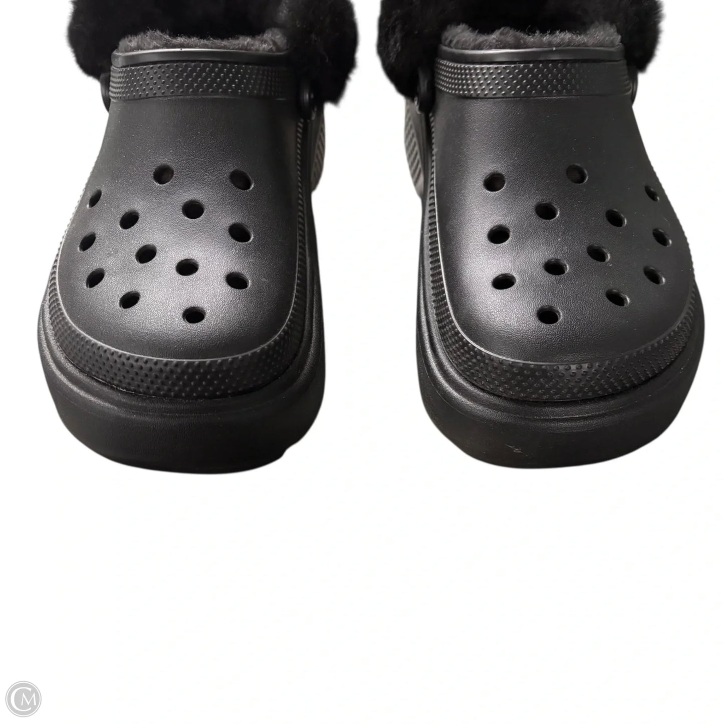 Sandals Flats By Crocs In Black, Size: 11