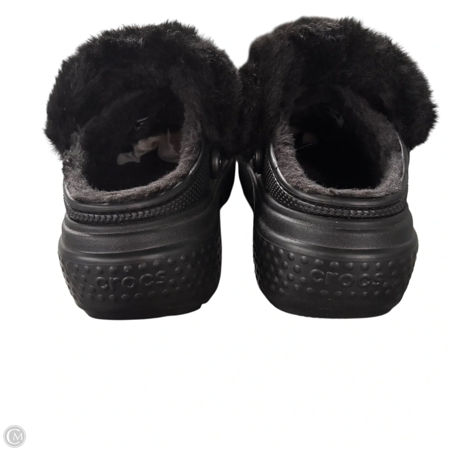 Sandals Flats By Crocs In Black, Size: 11