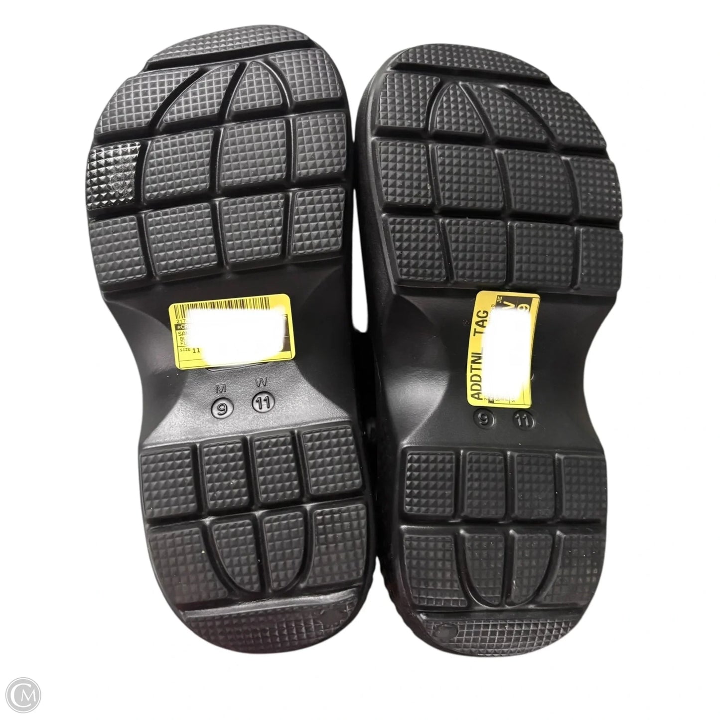 Sandals Flats By Crocs In Black, Size: 11