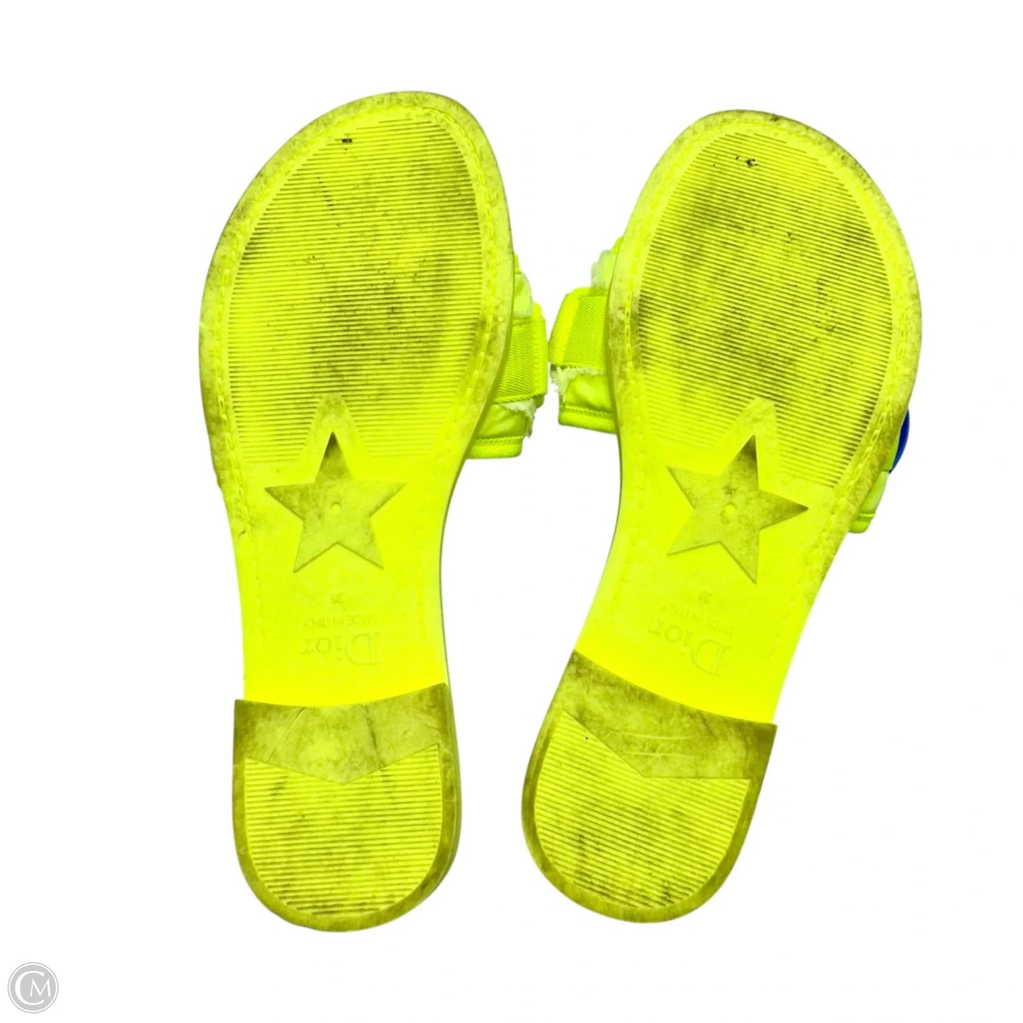 Sandals Luxury Designer By Christian Dior In Neon, Size: 8