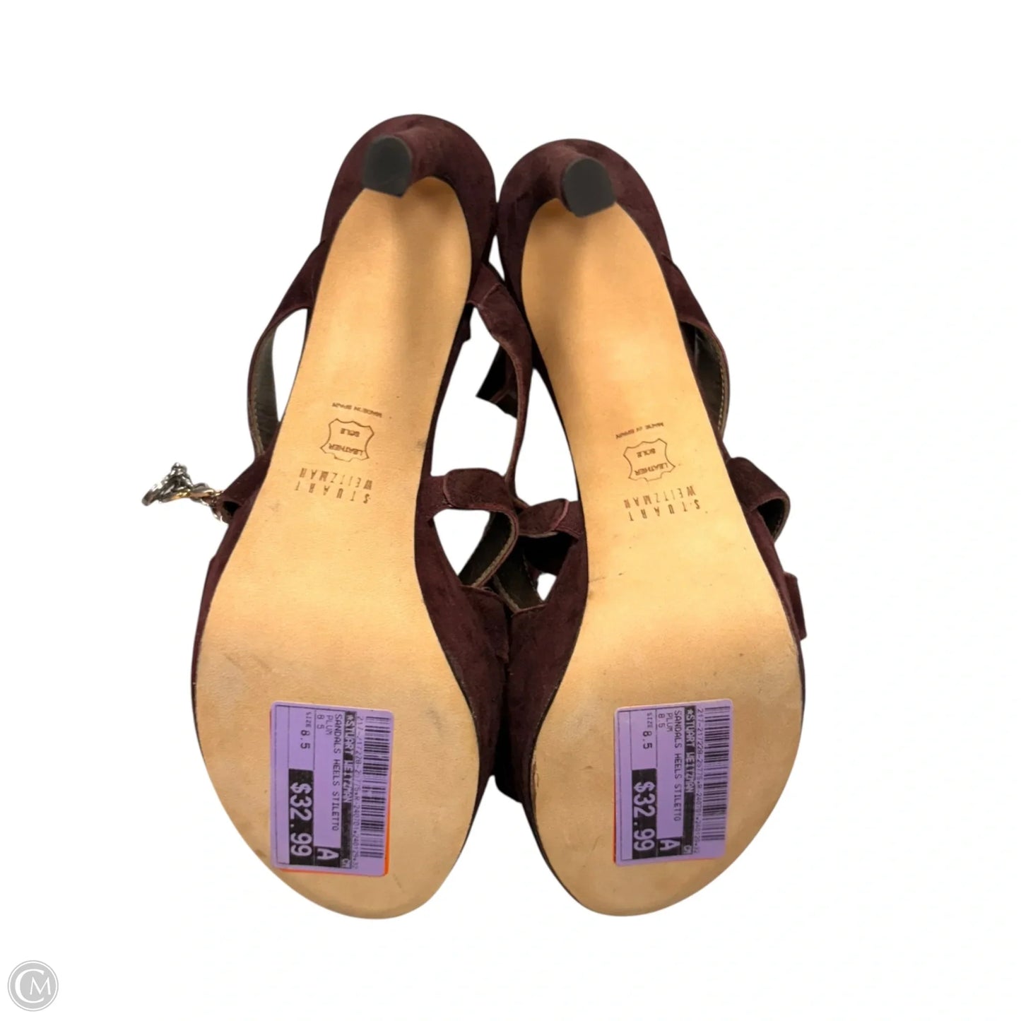 Sandals Heels Stiletto By Stuart Weitzman In Plum, Size: 8.5
