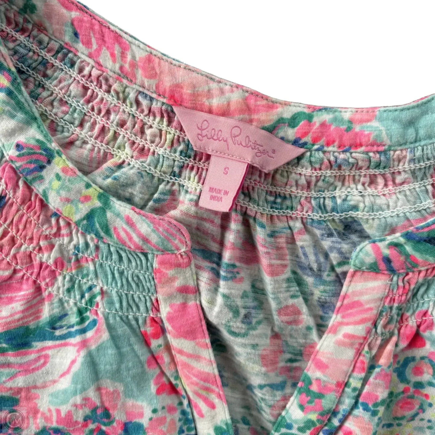 Top Sleeveless Designer By Lilly Pulitzer In Blue & Pink, Size: S