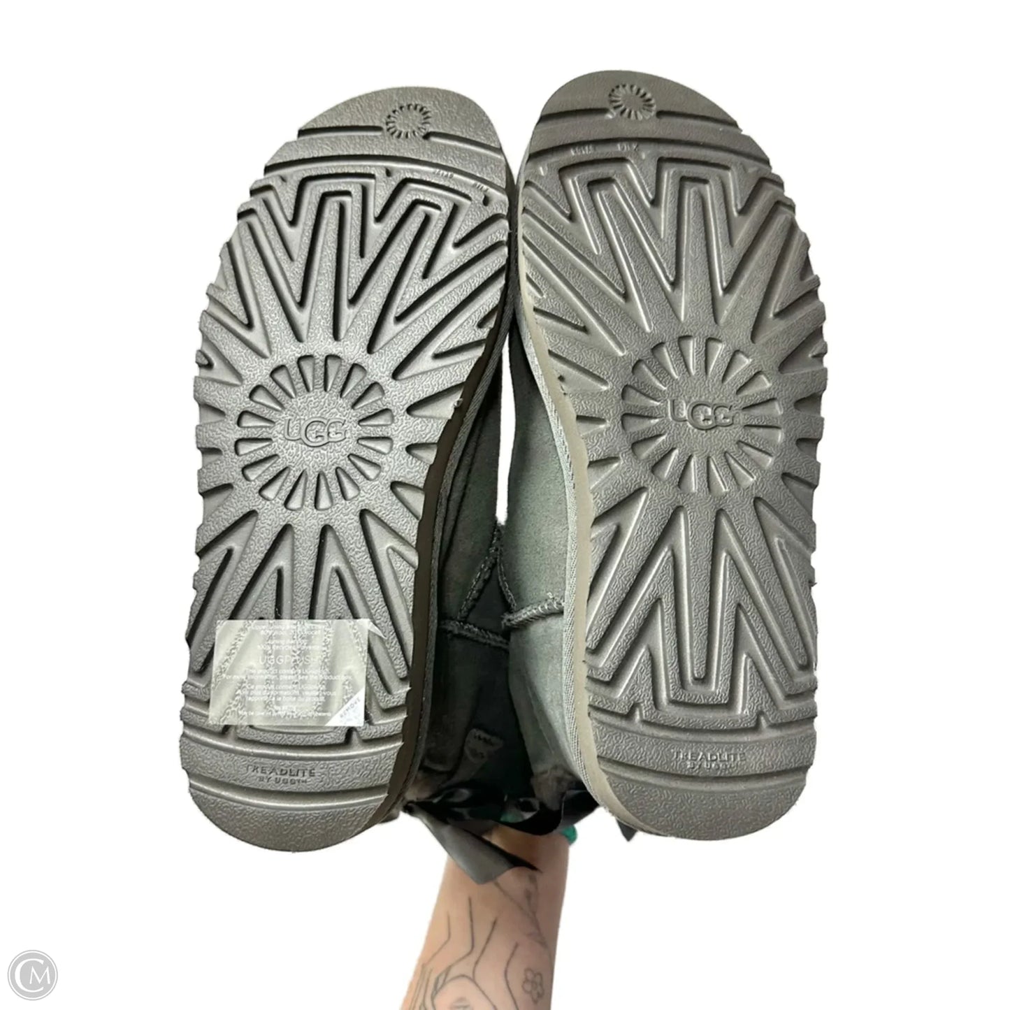 Boots Designer By Ugg In Grey, Size: 9