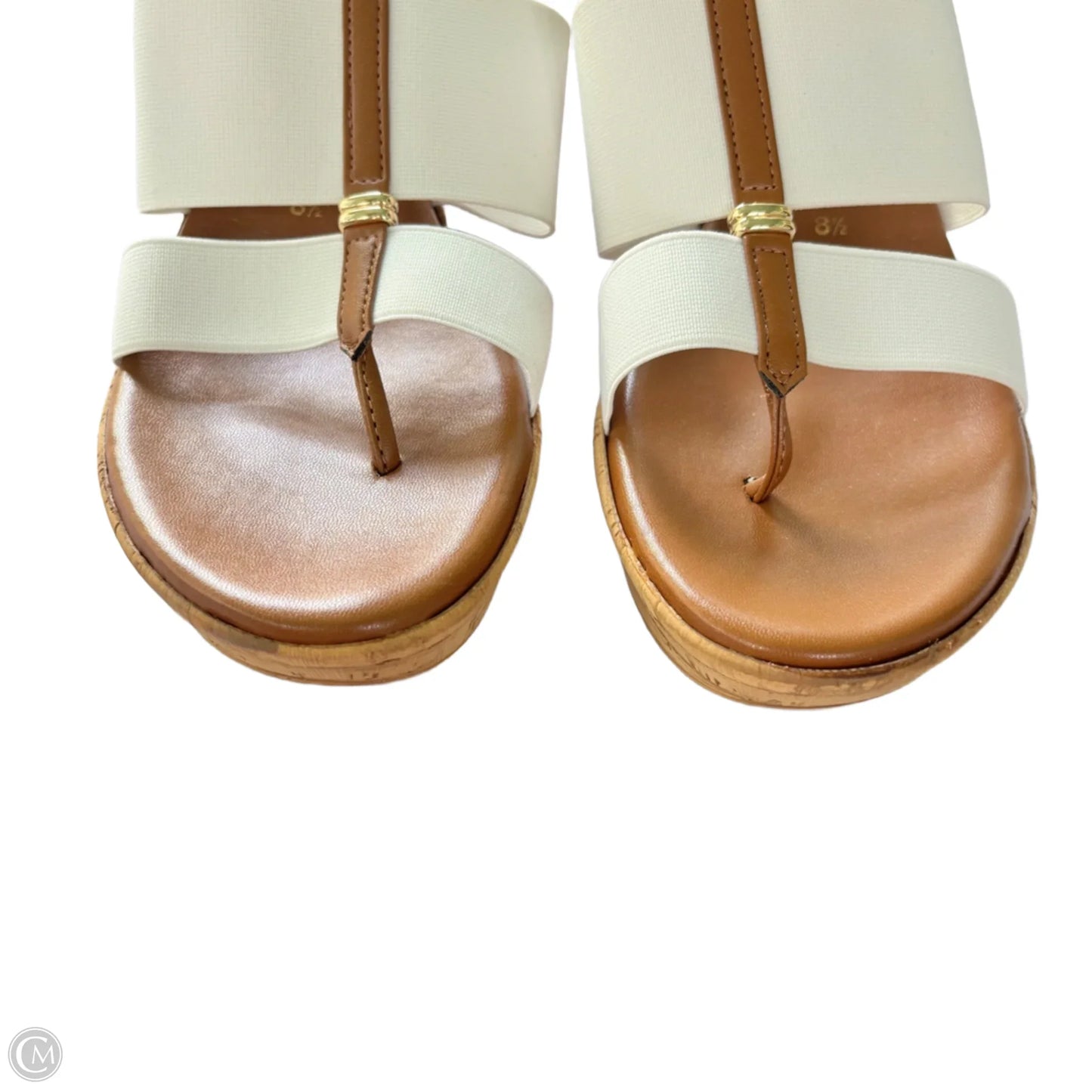 Sandals Heels Wedge By Italian Shoemakers In White, Size: 8.5