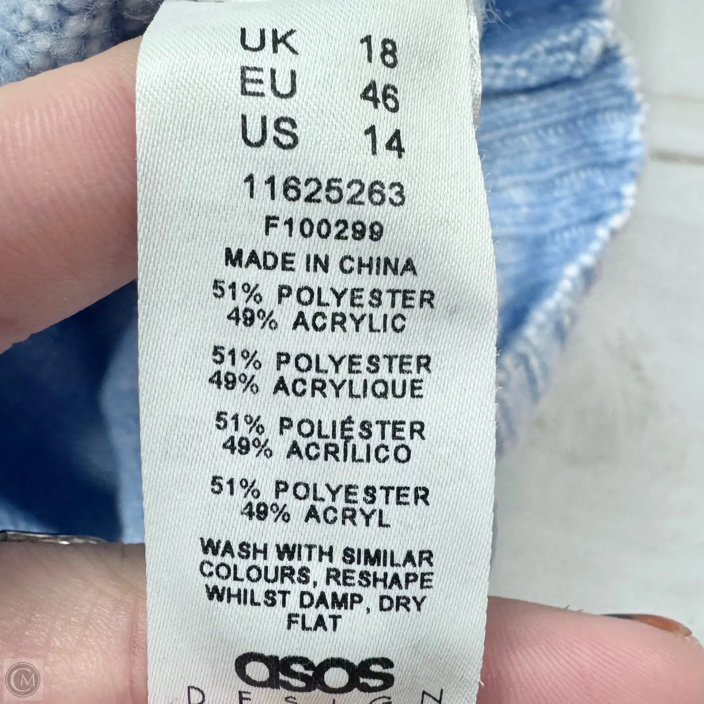 Sweater Cardigan By Asos In Blue, Size: L