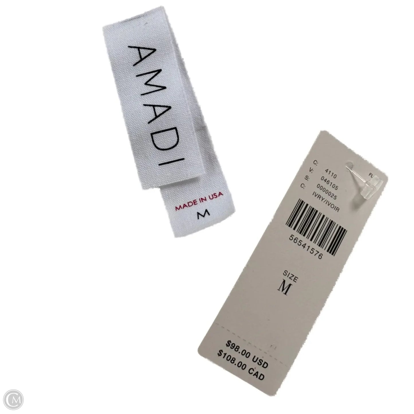 Top Short Sleeve By Amadi In Gold & White, Size: M