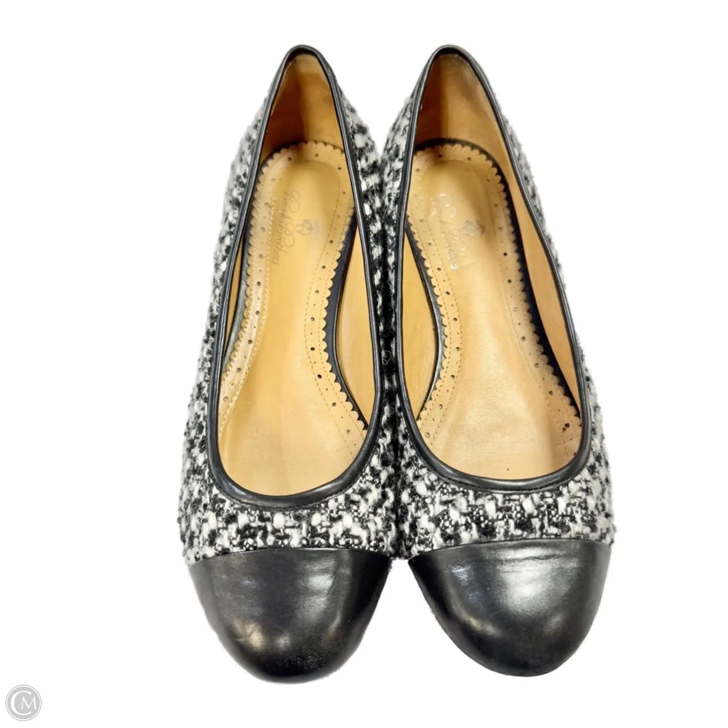 Shoes Flats By Brooks Brothers In Black & White, Size: 7.5