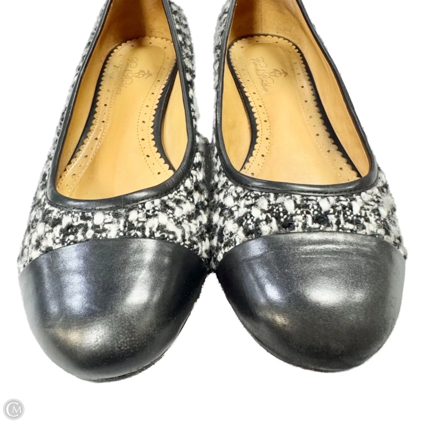 Shoes Flats By Brooks Brothers In Black & White, Size: 7.5