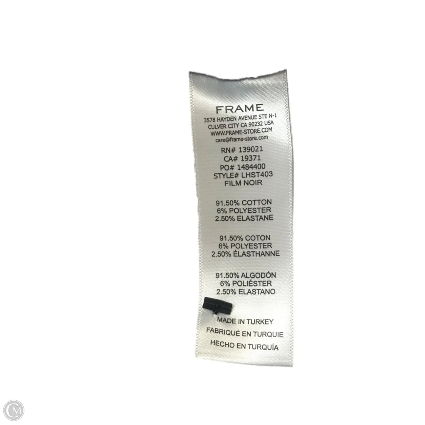 Jeans Straight By Frame In Black Denim, Size: 8