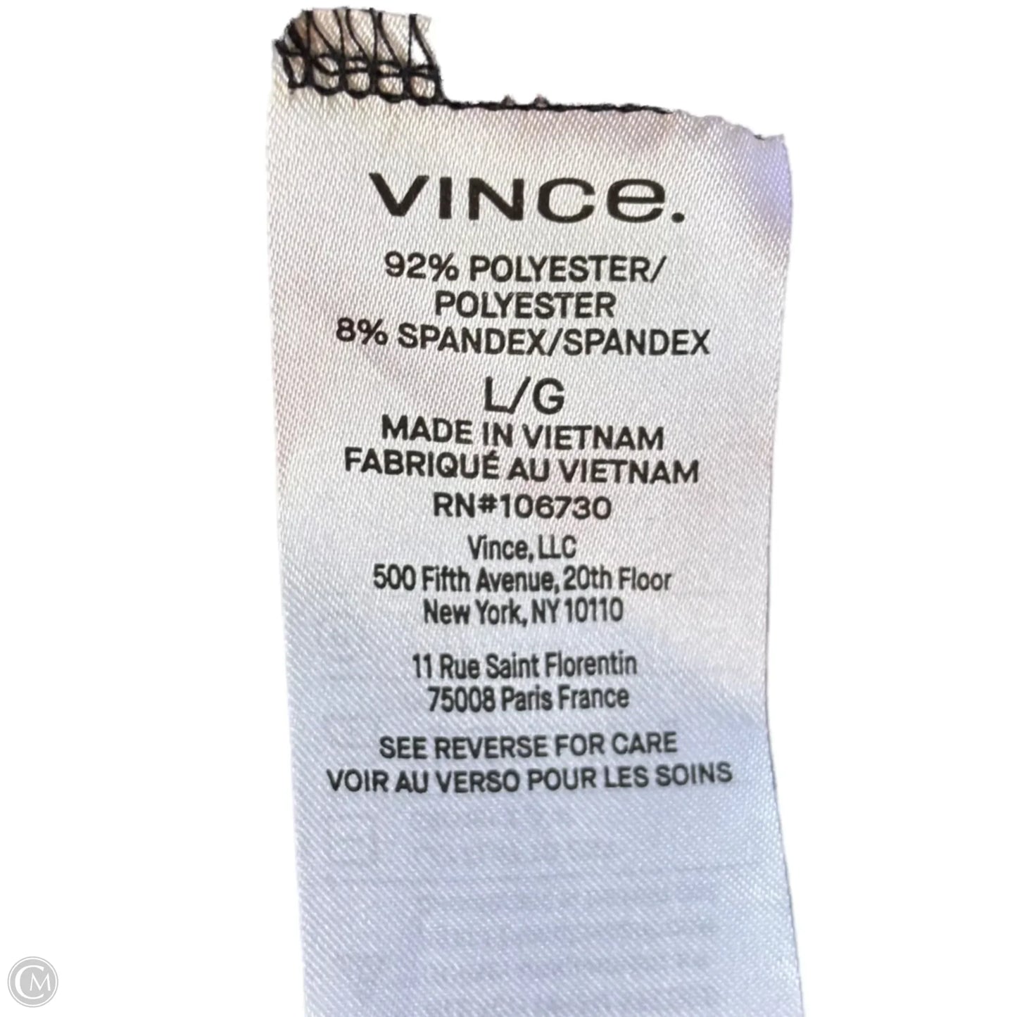 Top Long Sleeve By Vince In Black, Size: L