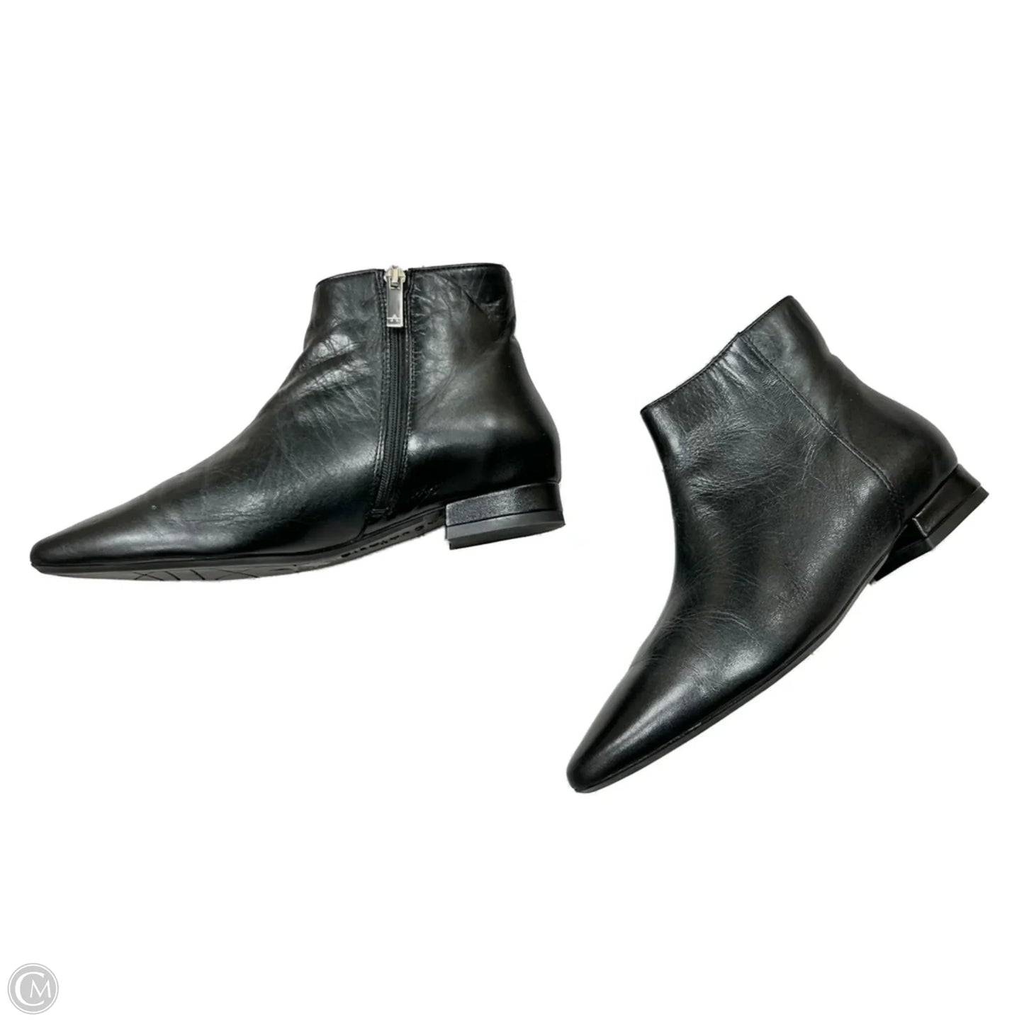 Boots Leather By Aquatalia In Black, Size: 6.5