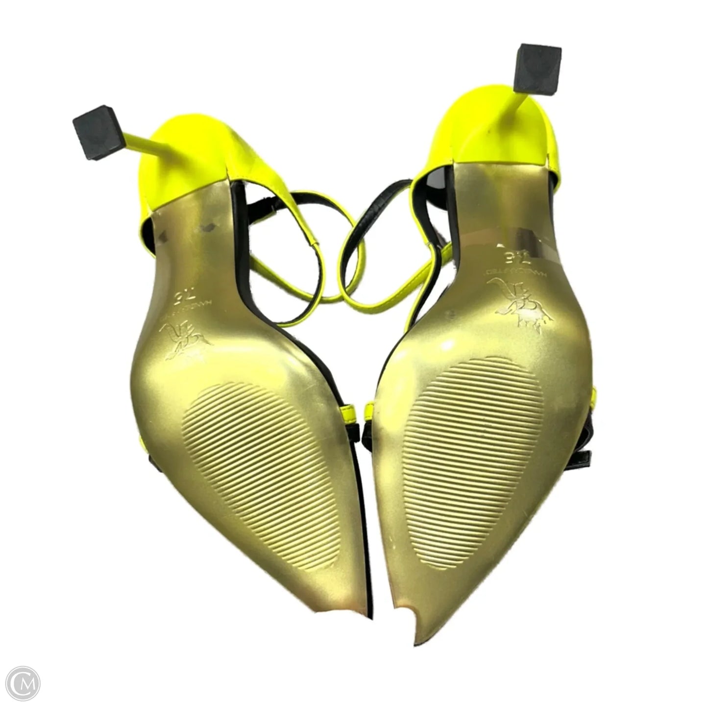 Sandals Heels Stiletto By Krown Kouture In Yellow, Size: 7.5