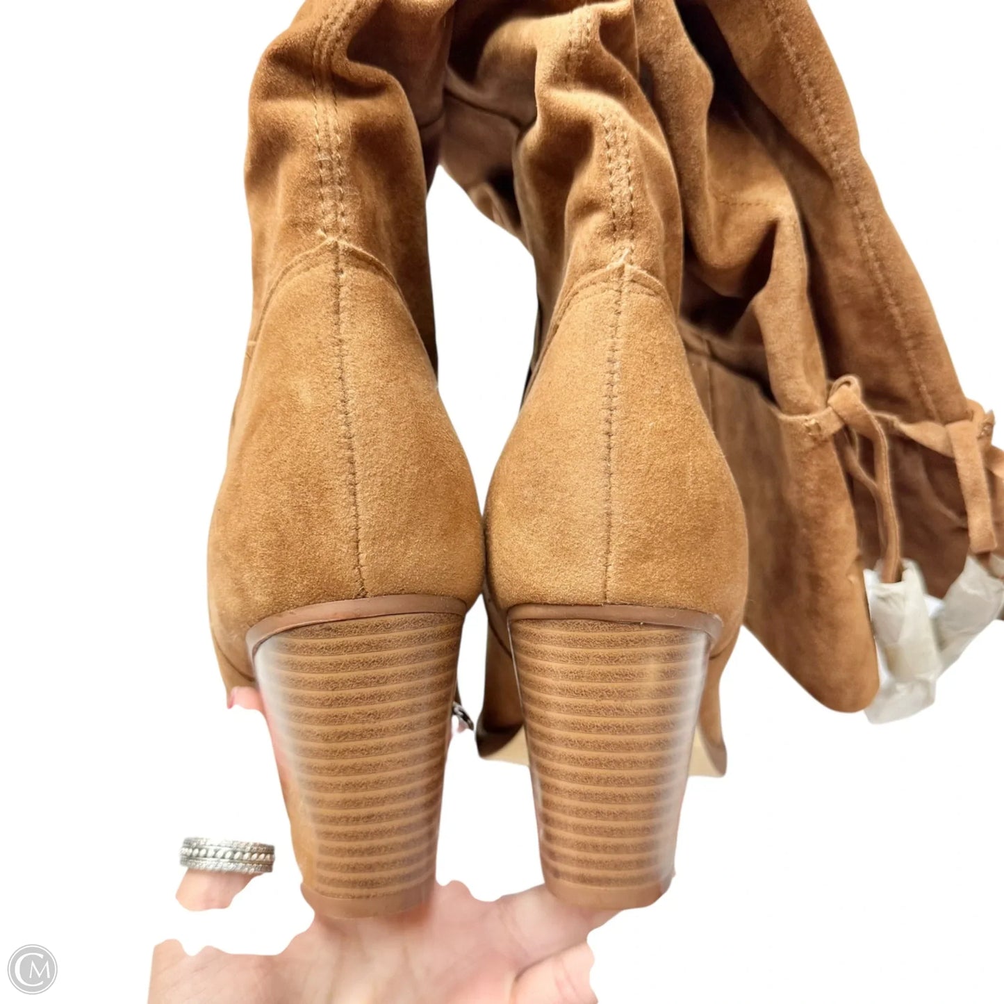 Boots Knee Heels By Shoedazzle In Brown, Size: 9