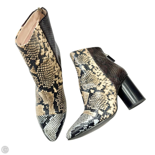 Boots Leather By Nine West In Snakeskin Print, Size: 9.5
