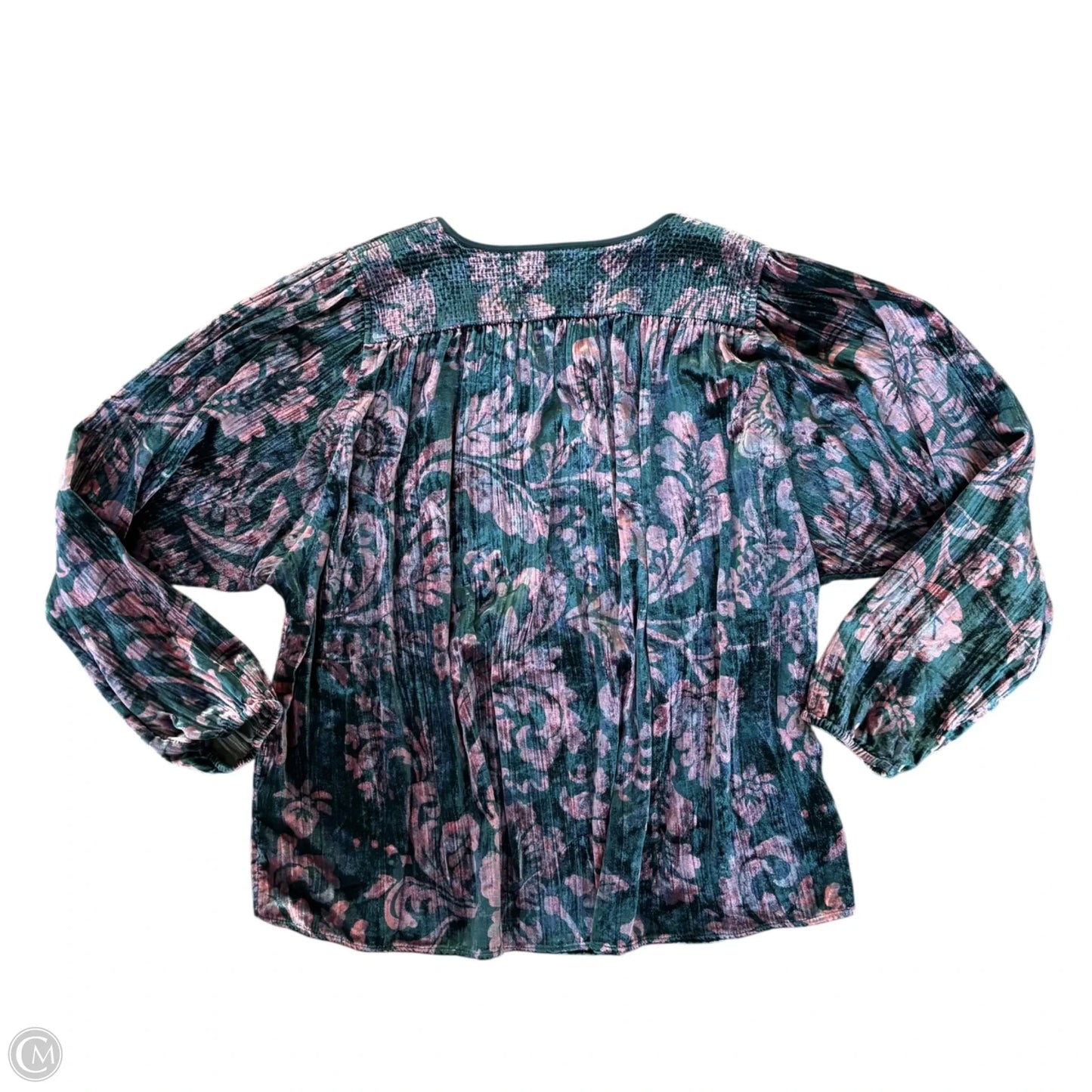 Top Long Sleeve By Anthropologie In Floral Print, Size: Xl