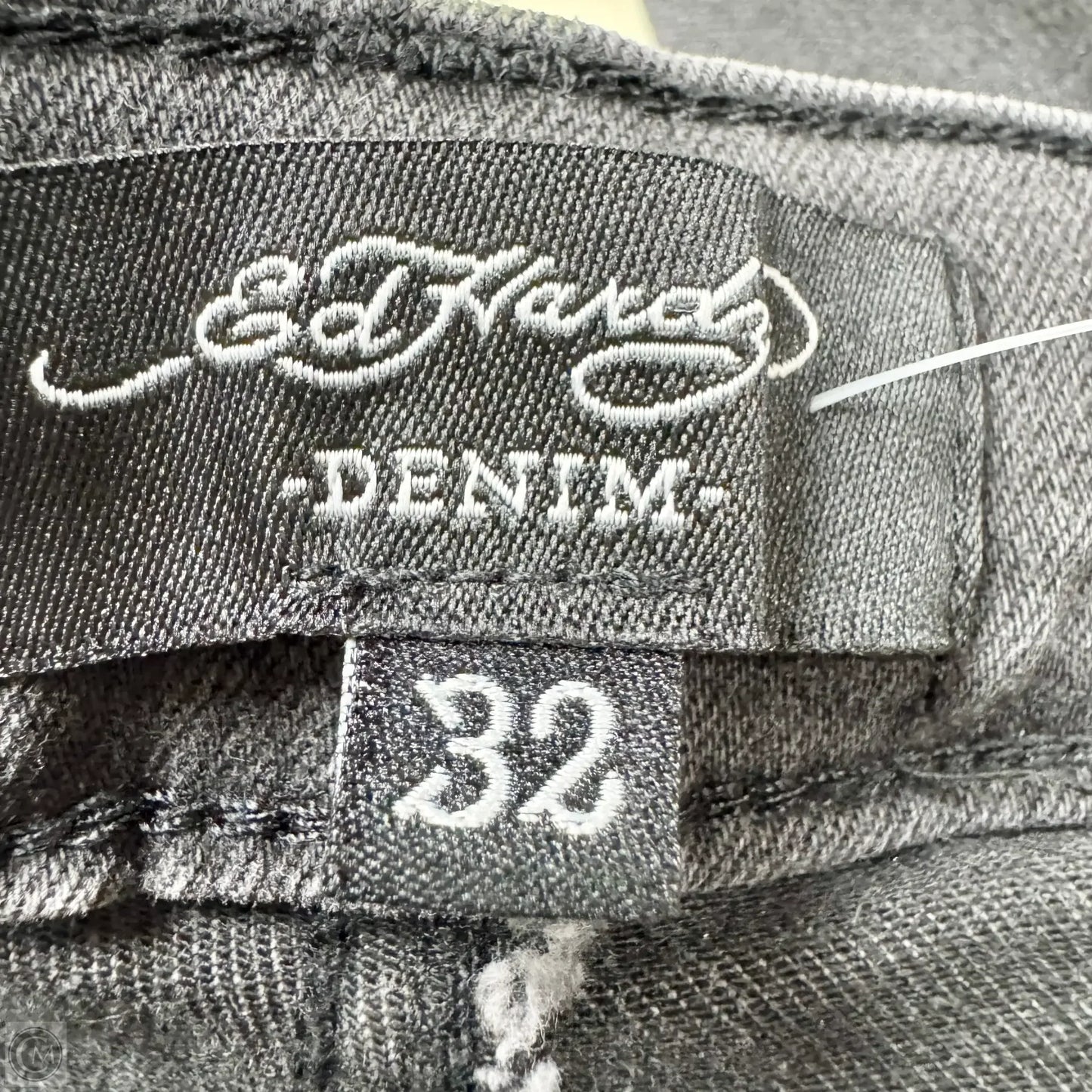 Jeans Wide Leg By Ed Hardy In Grey Denim, Size: 14