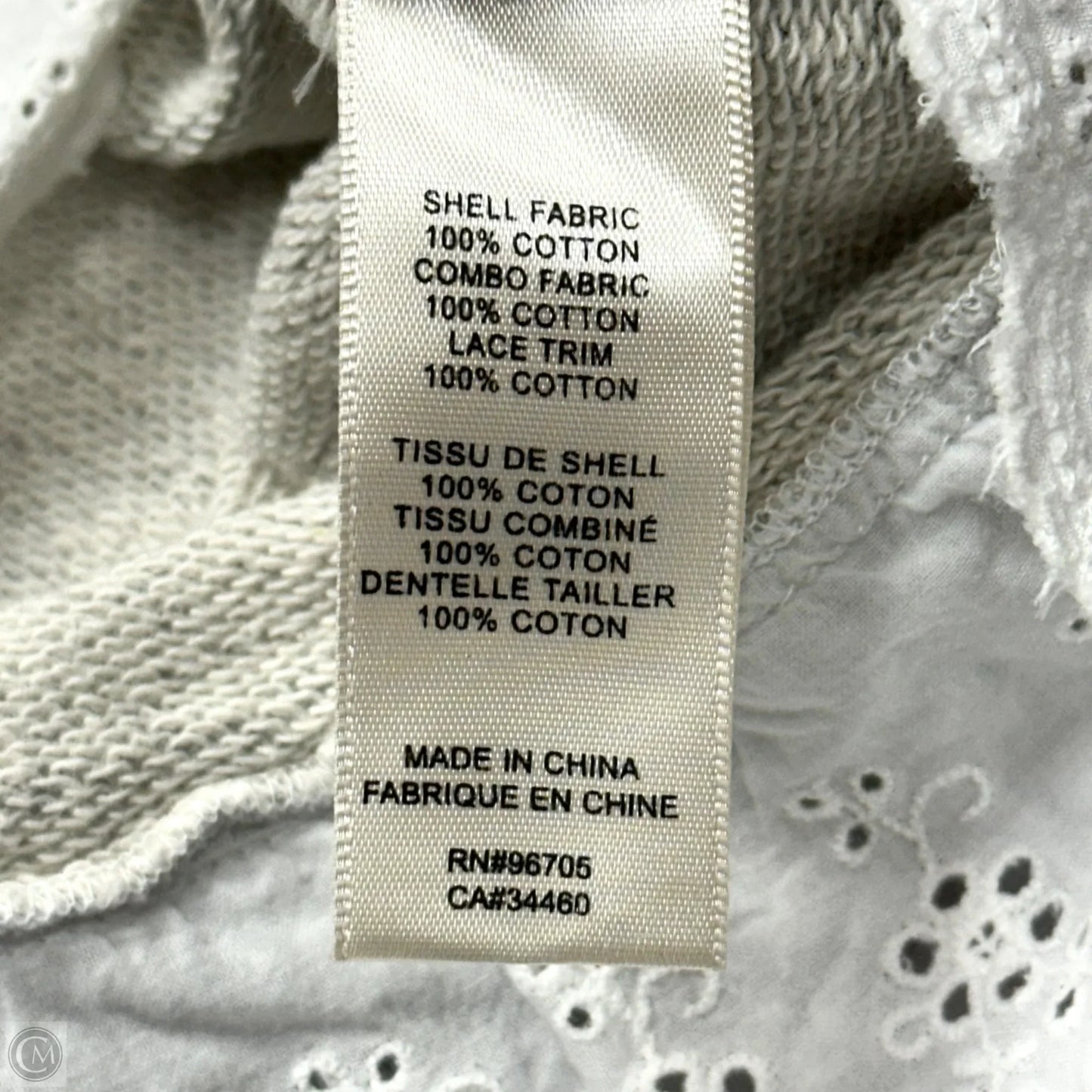 Sweatshirt Crewneck By Rebecca Taylor In Grey, Size: S