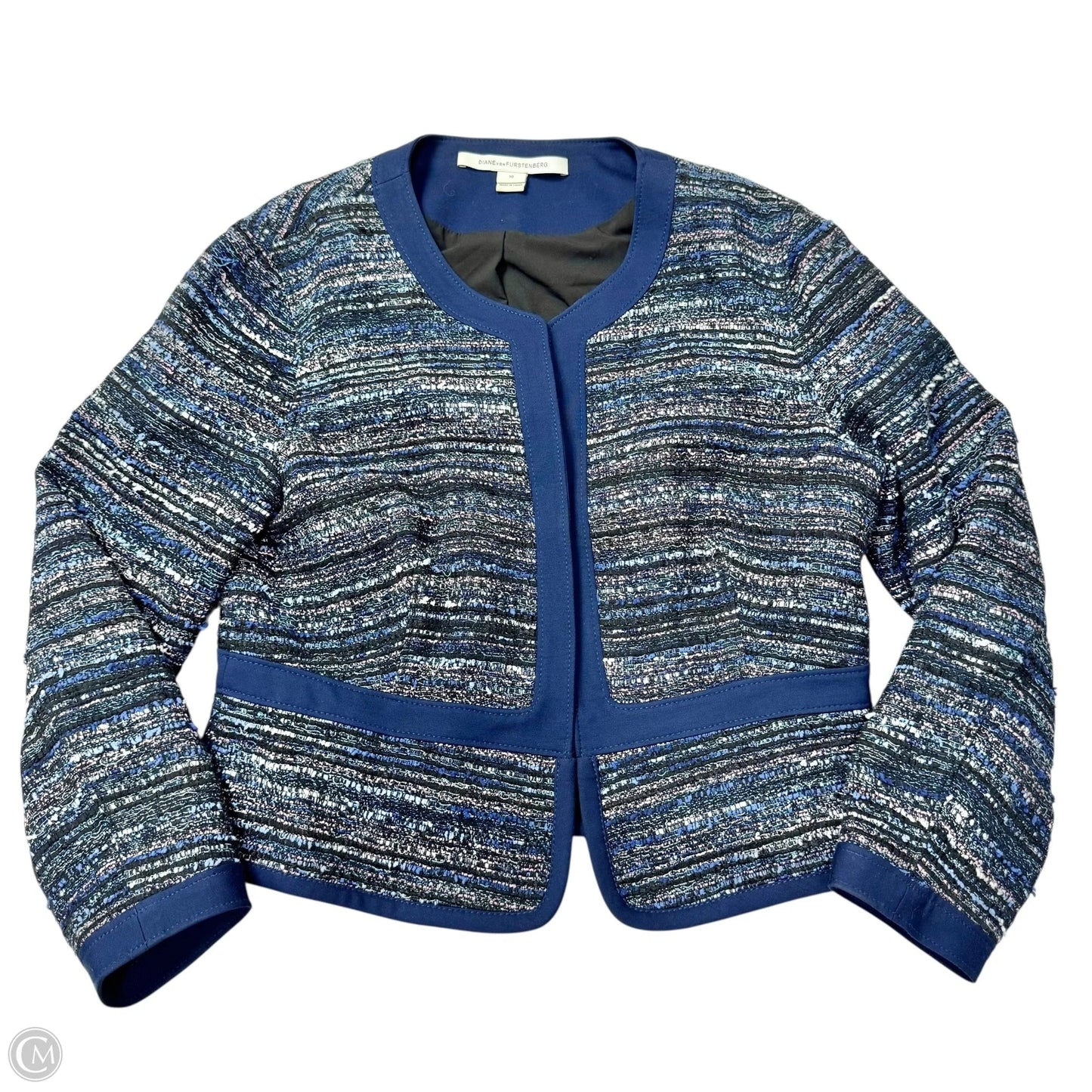 Jacket Designer By Diane Von Furstenberg In Navy, Size: M
