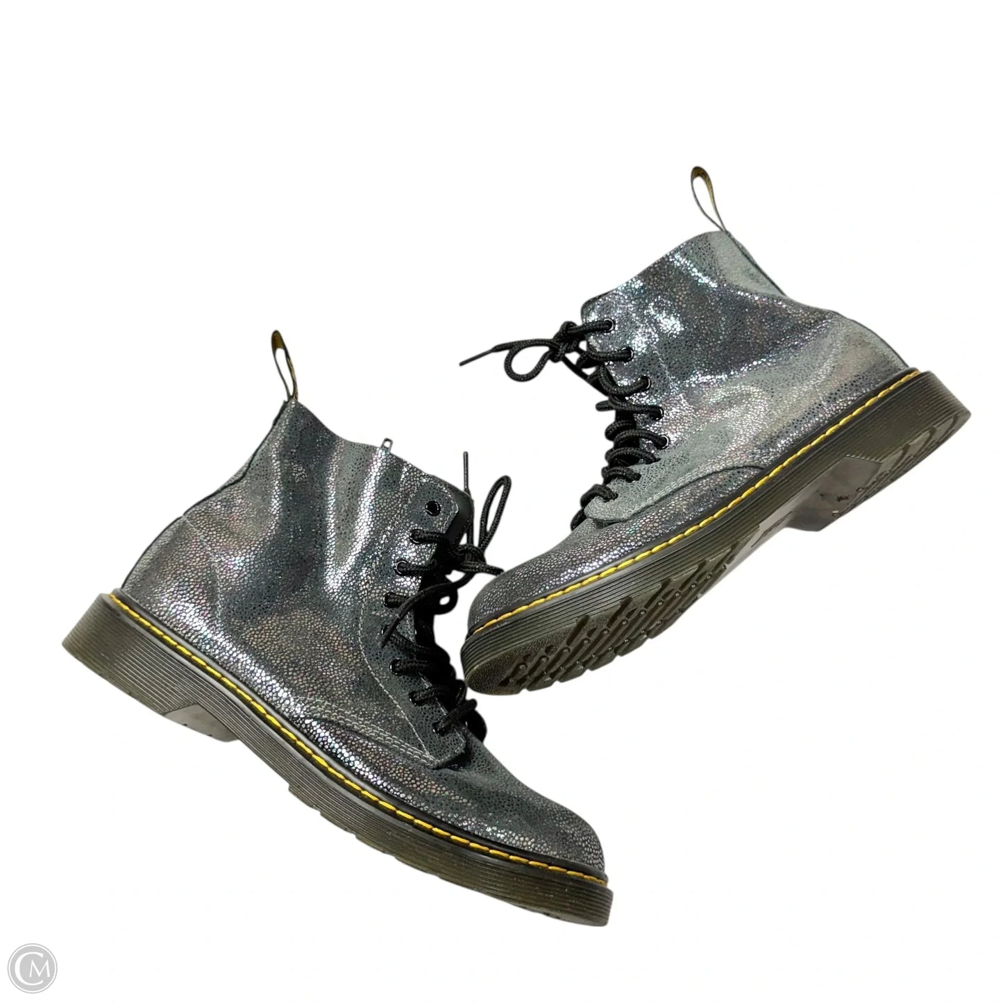 Boots Leather By Dr Martens In Silver, Size: 7