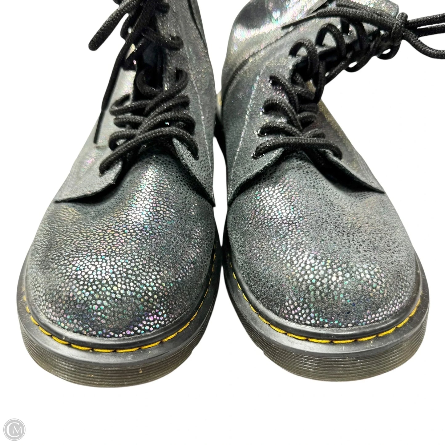 Boots Leather By Dr Martens In Silver, Size: 7