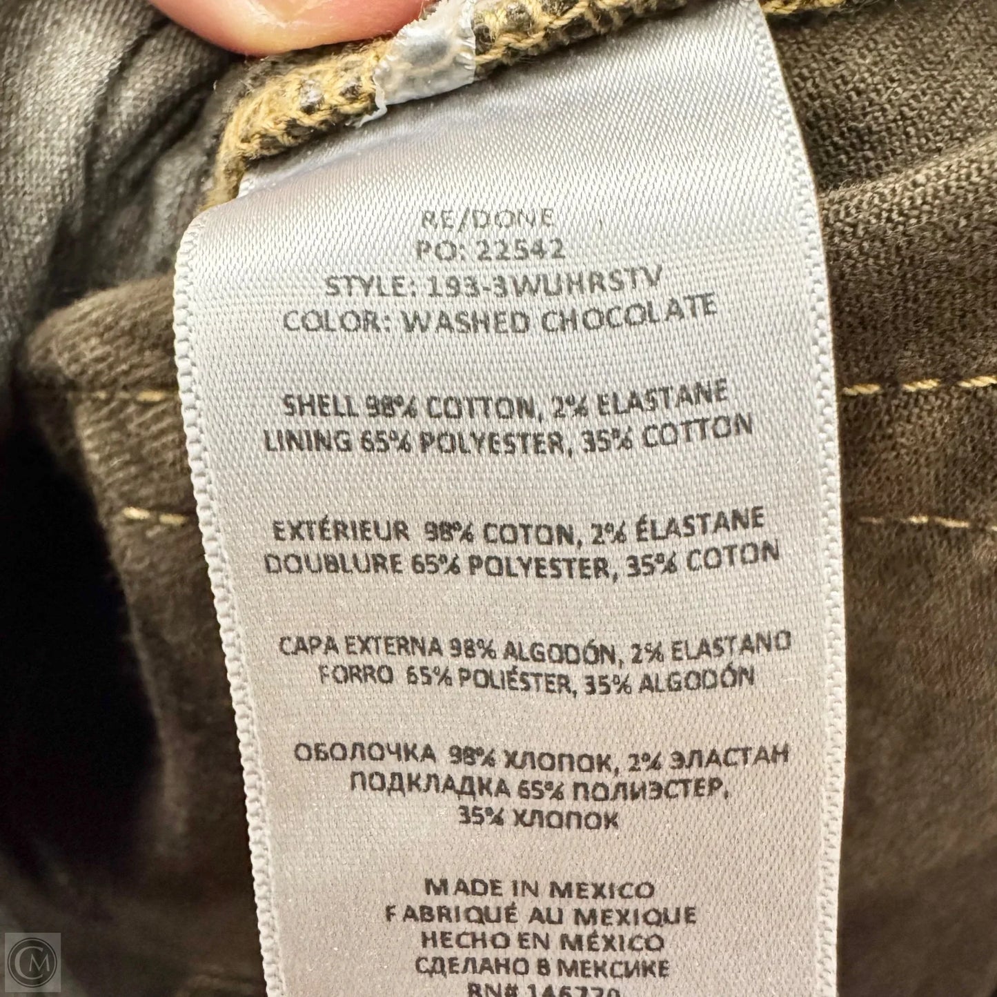 Jeans Straight By Re/Done In Brown Denim, Size: 2