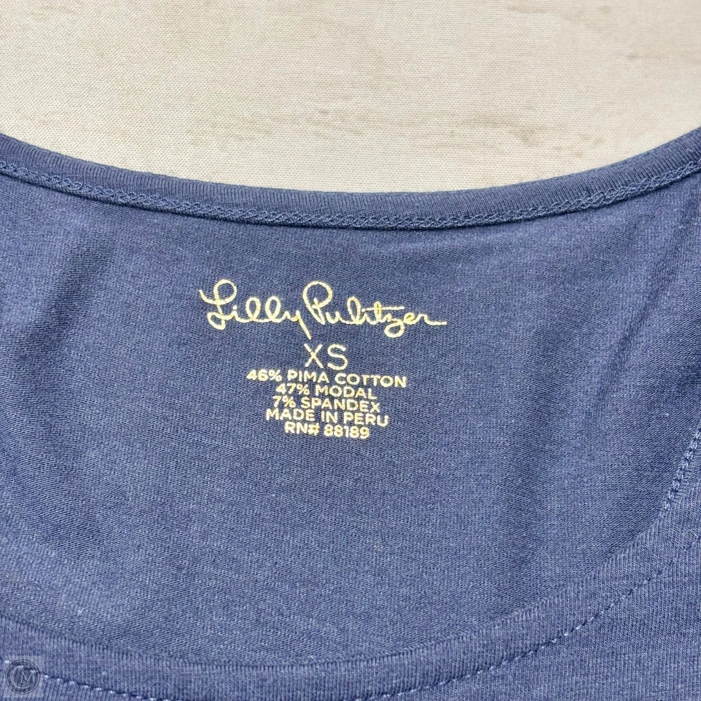 Top Sleeveless Designer By Lilly Pulitzer In Navy, Size: Xs