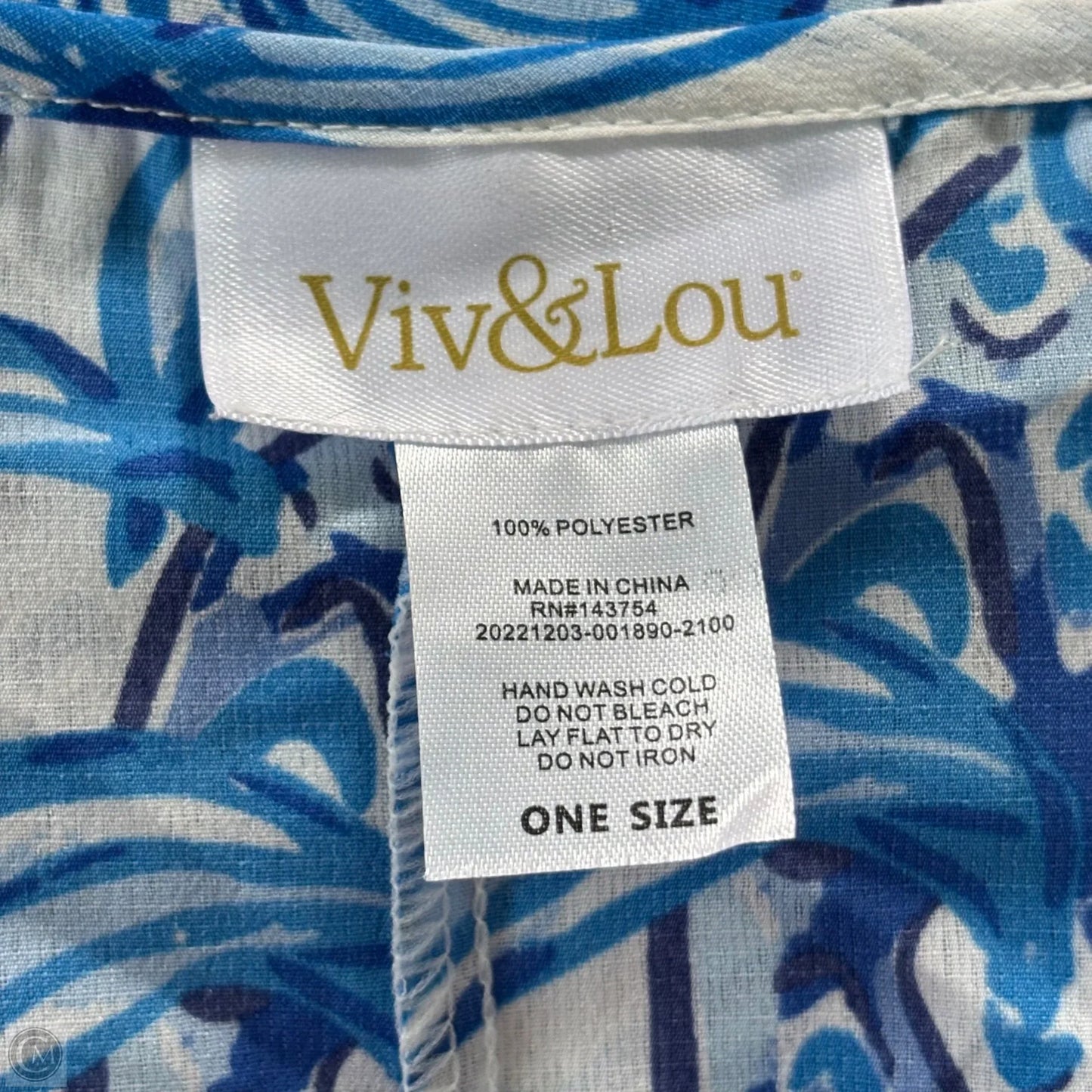 Swimwear Cover-up By Vic & Lou In Blue & White, Size: Osfm