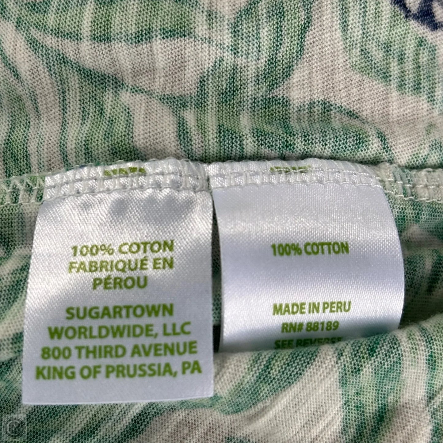 Top Long Sleeve Designer By Lilly Pulitzer In Green & White, Size: L