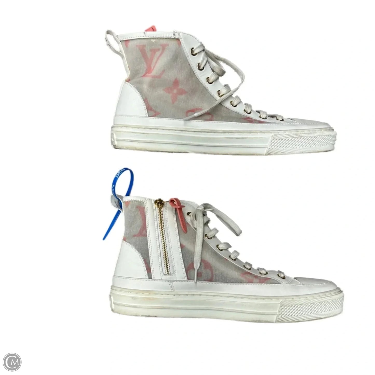 Shoes Luxury Designer By Louis Vuitton In Pink & White, Size: 8.5