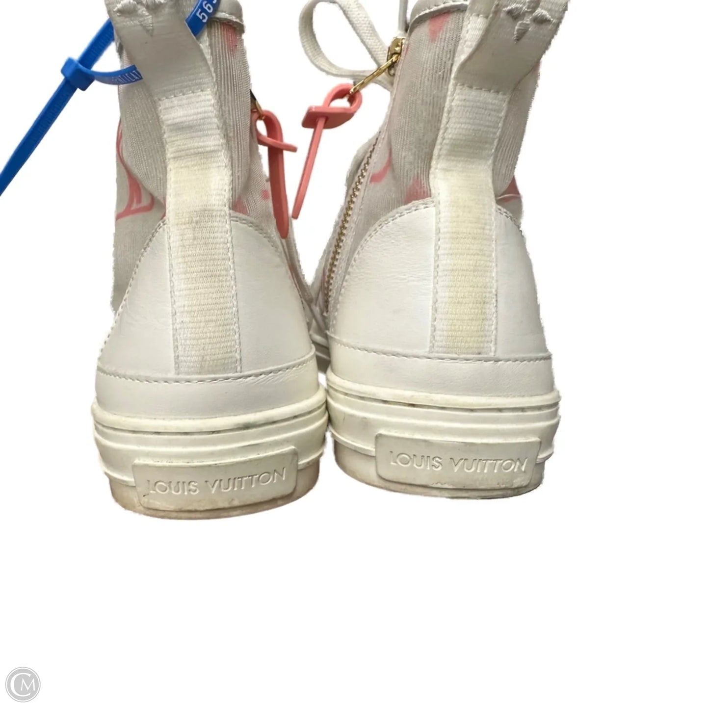 Shoes Luxury Designer By Louis Vuitton In Pink & White, Size: 8.5