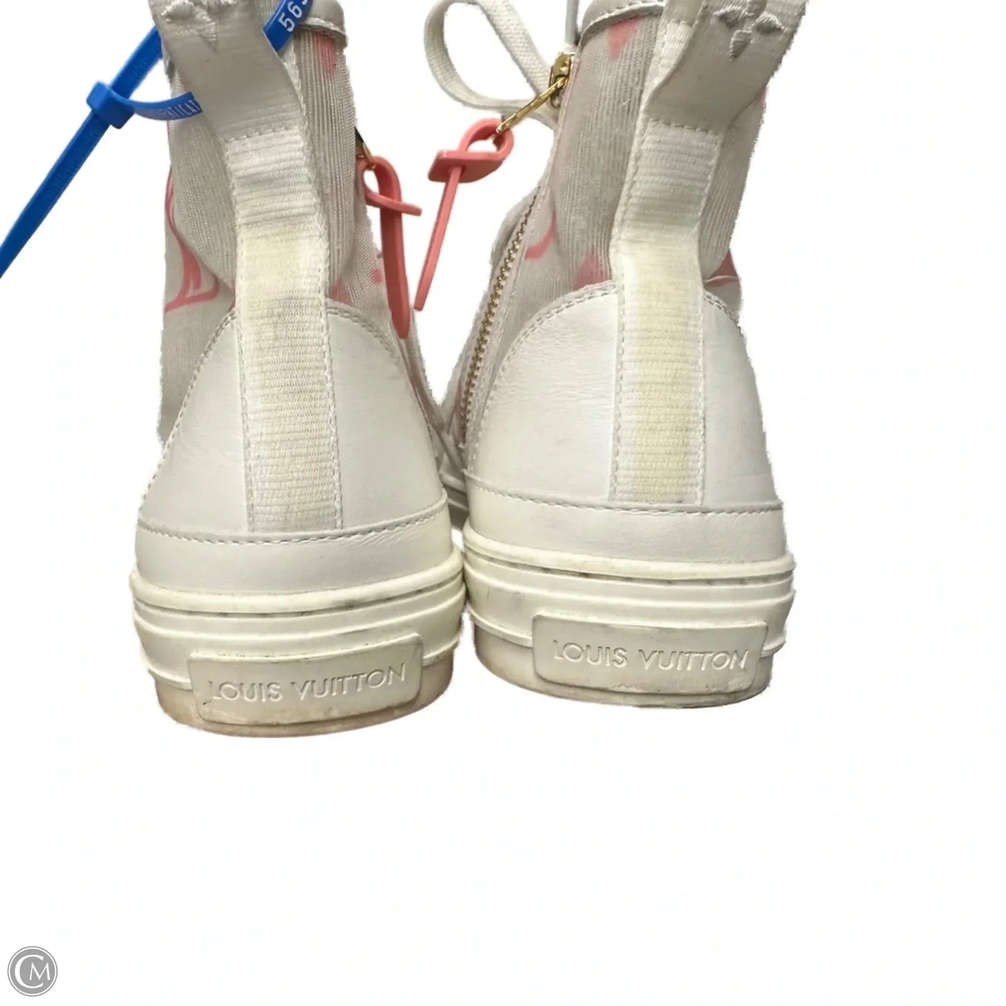 Shoes Luxury Designer By Louis Vuitton In Pink & White, Size: 8.5