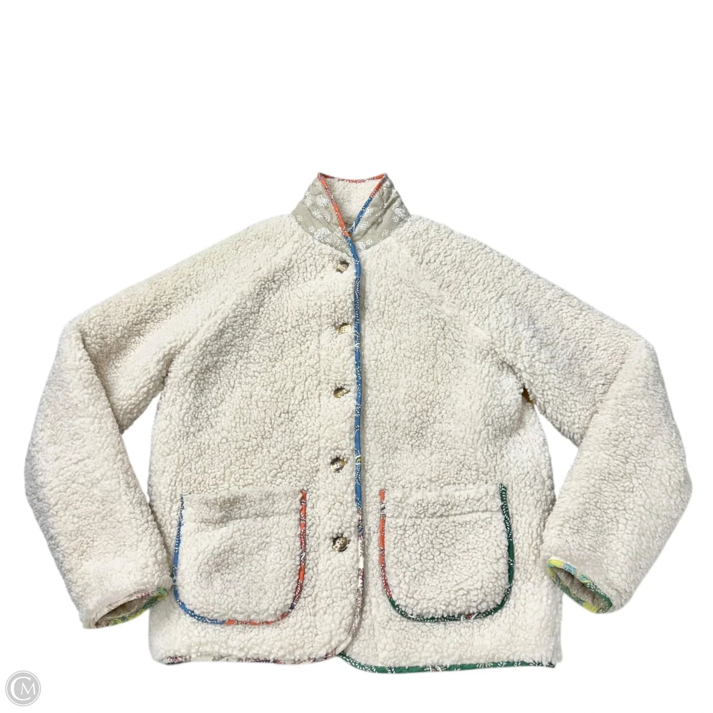 Jacket Puffer & Quilted By Mable In Cream, Size: S
