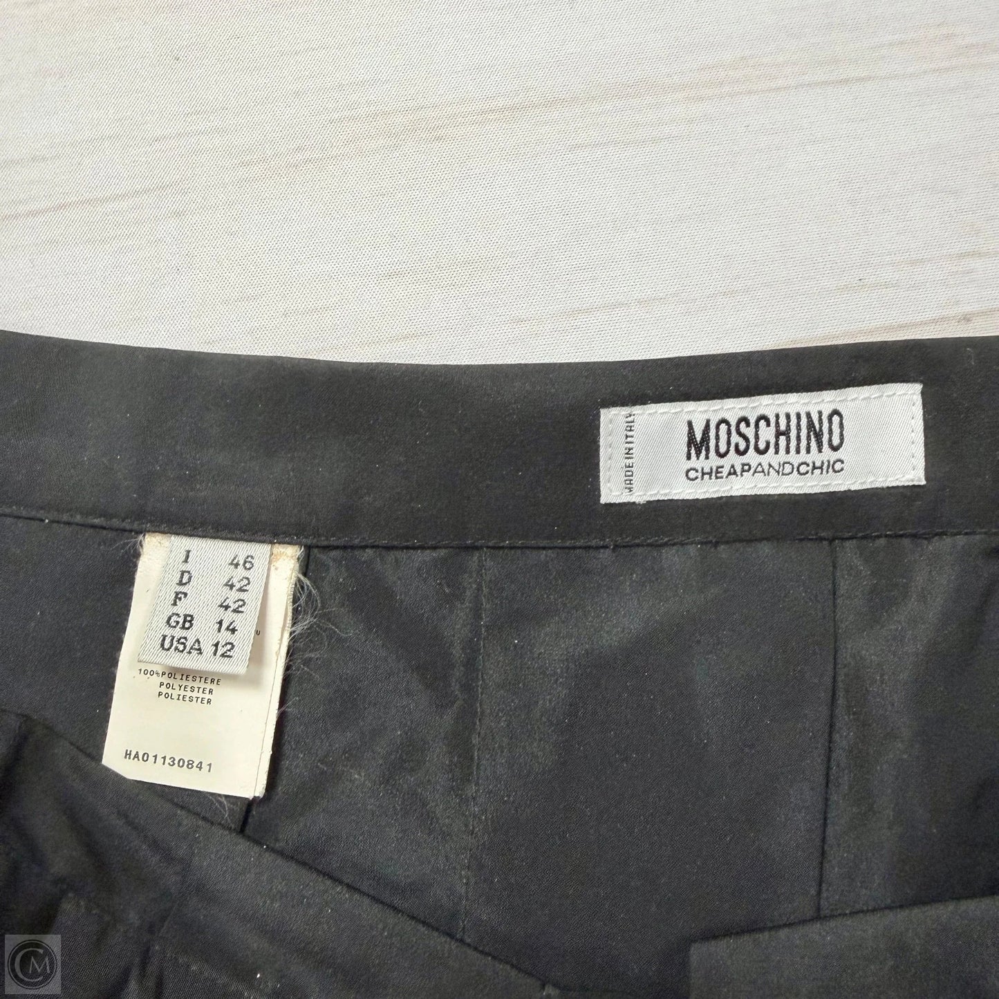 Skirt Luxury Designer By Moschino In Black, Size: 12