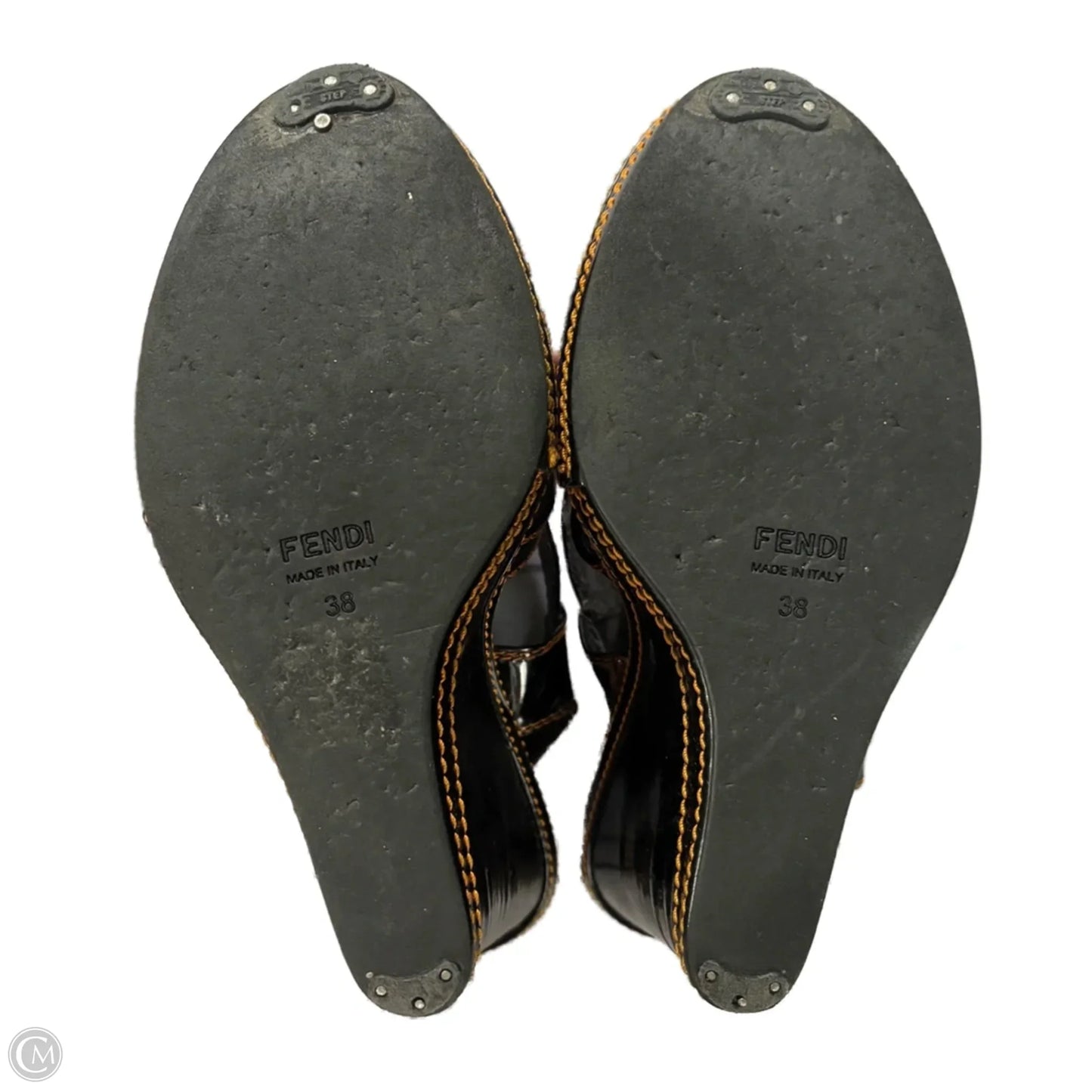 Sandals Luxury Designer By Fendi In Black, Size: 7.5