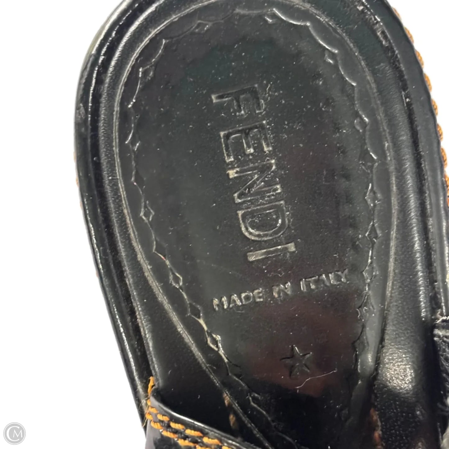 Sandals Luxury Designer By Fendi In Black, Size: 7.5