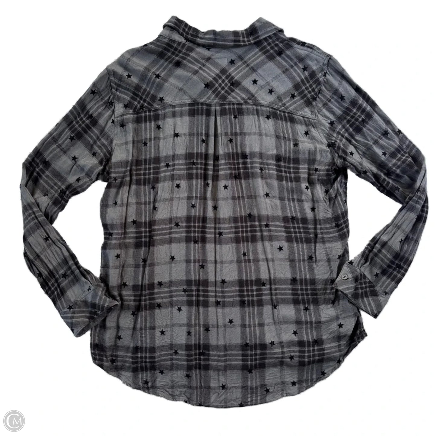Top Long Sleeve By Rails In Black & Grey, Size: Xl