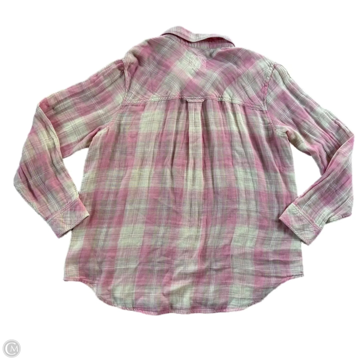 Top Long Sleeve By Rails In Pink & White, Size: Xl