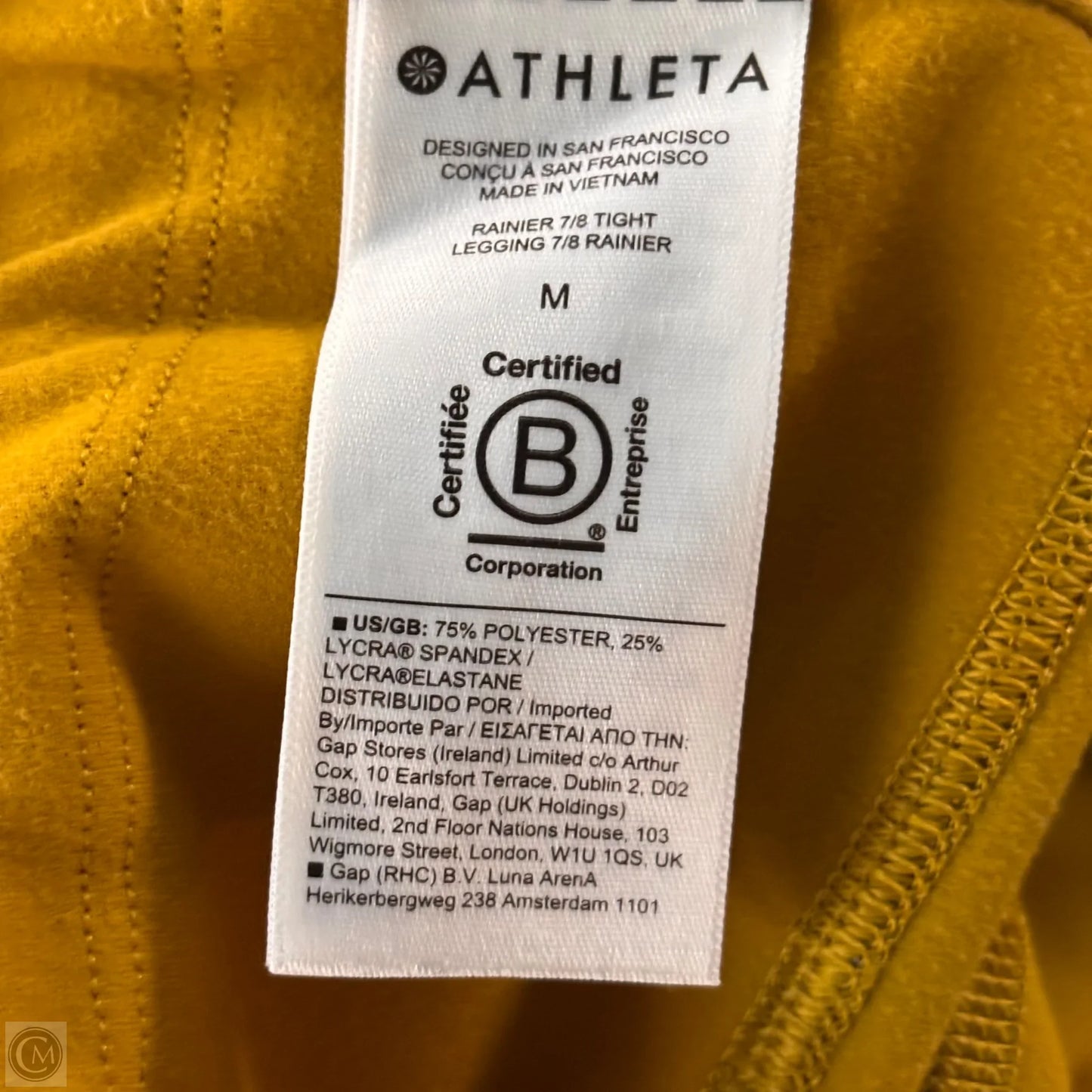 Athletic Leggings By Athleta In Yellow, Size: M