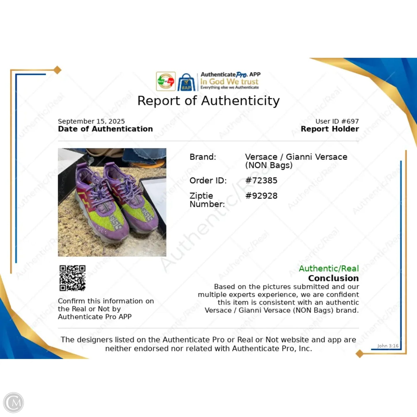 Shoes Luxury Designer By Versace In Green & Purple, Size: 11.5