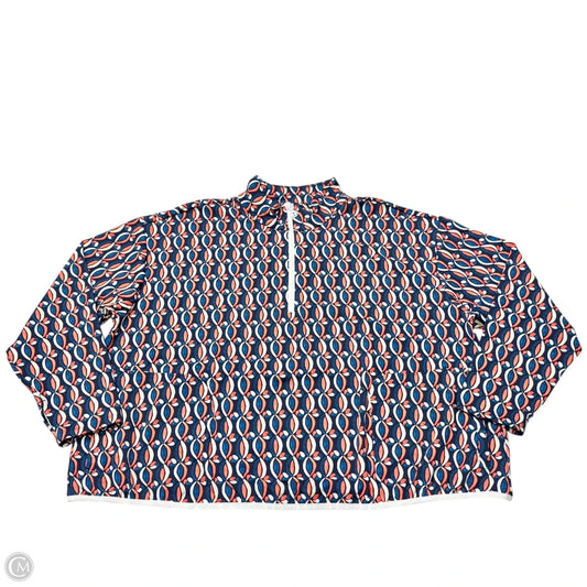 Athletic Jacket By Talbots In Blue & Orange, Size: 3x
