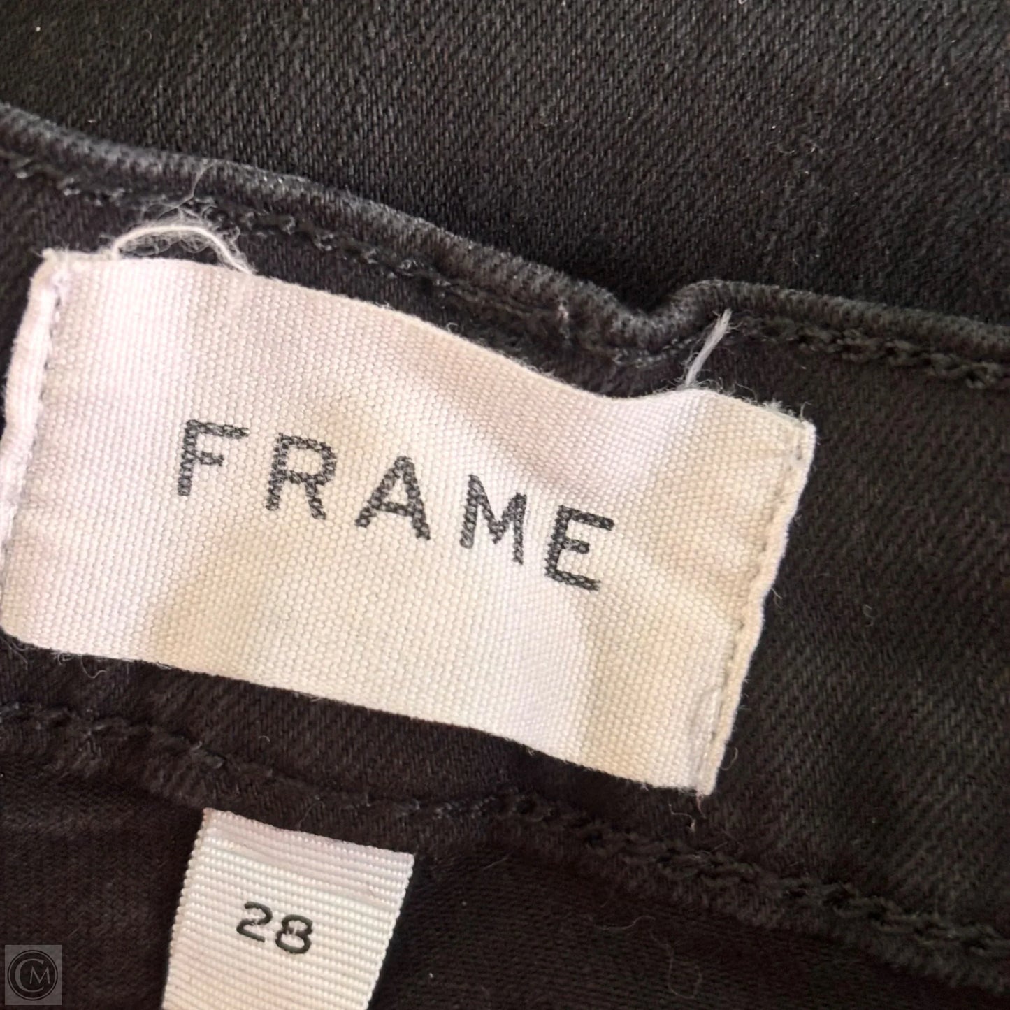 Jeans Wide Leg By Frame In Black Denim, Size: 6