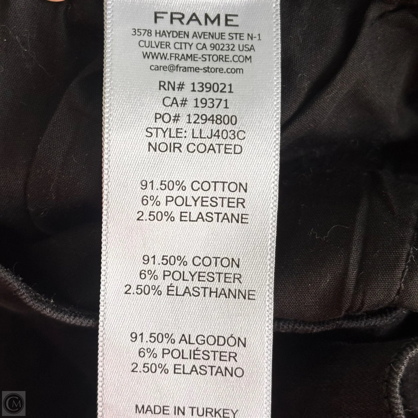 Jeans Wide Leg By Frame In Black Denim, Size: 6