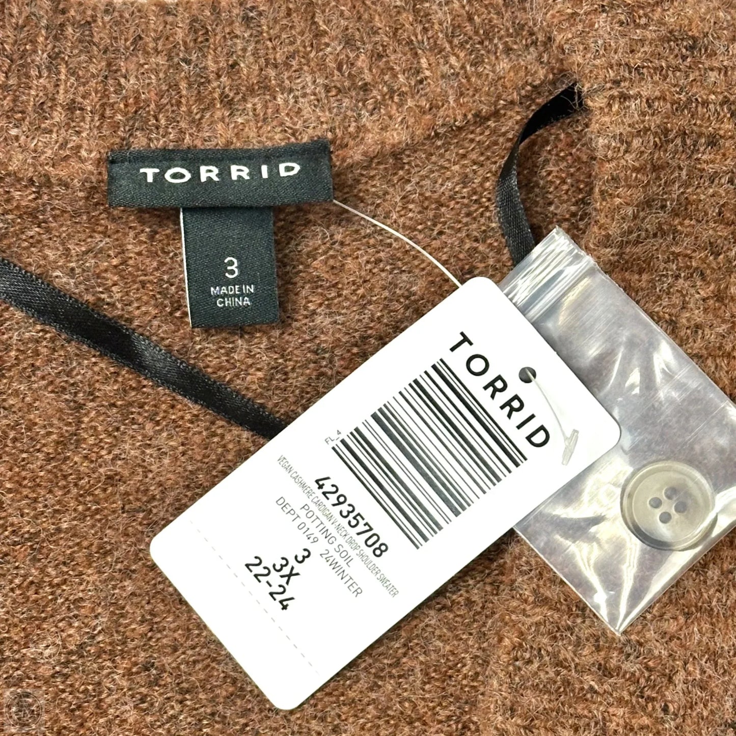 Sweater Cardigan By Torrid In Brown, Size: 3x