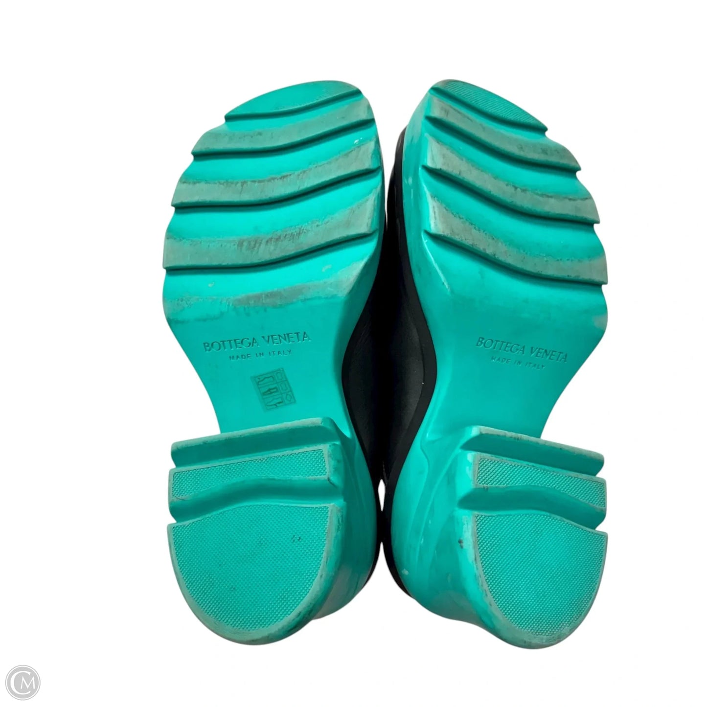 Shoes Luxury Designer By Bottega Veneta In Black & Green, Size: 10