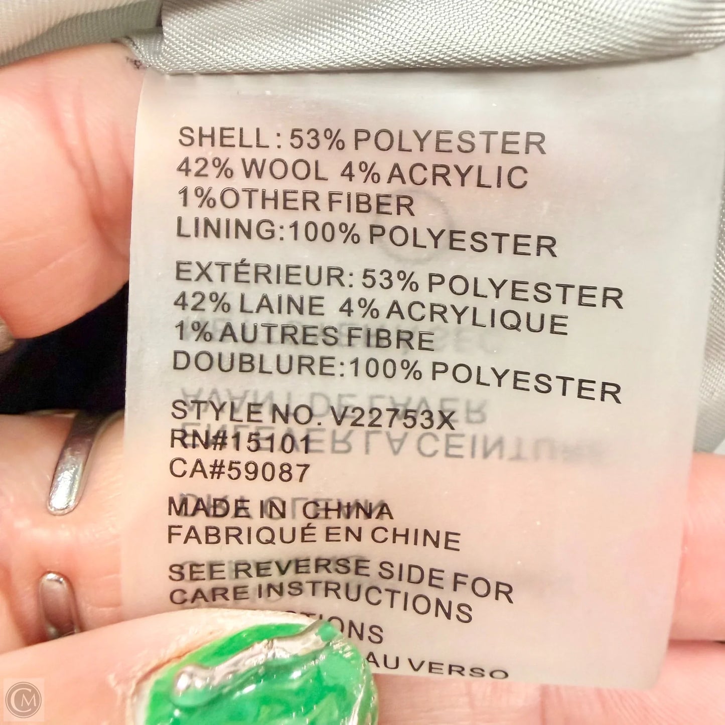 Coat Trench Coat By Vince Camuto In Grey & White, Size: S