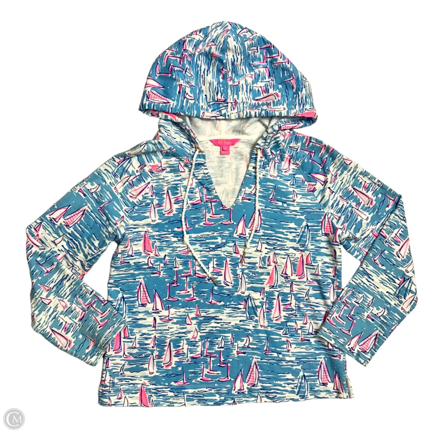 Sweatshirt Designer By Lilly Pulitzer In Blue & White, Size: M
