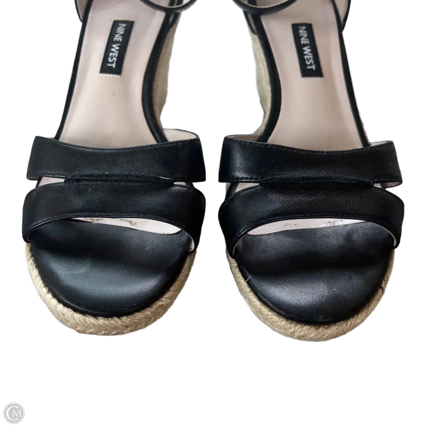 Sandals Heels Wedge By Nine West In Black, Size: 6.5