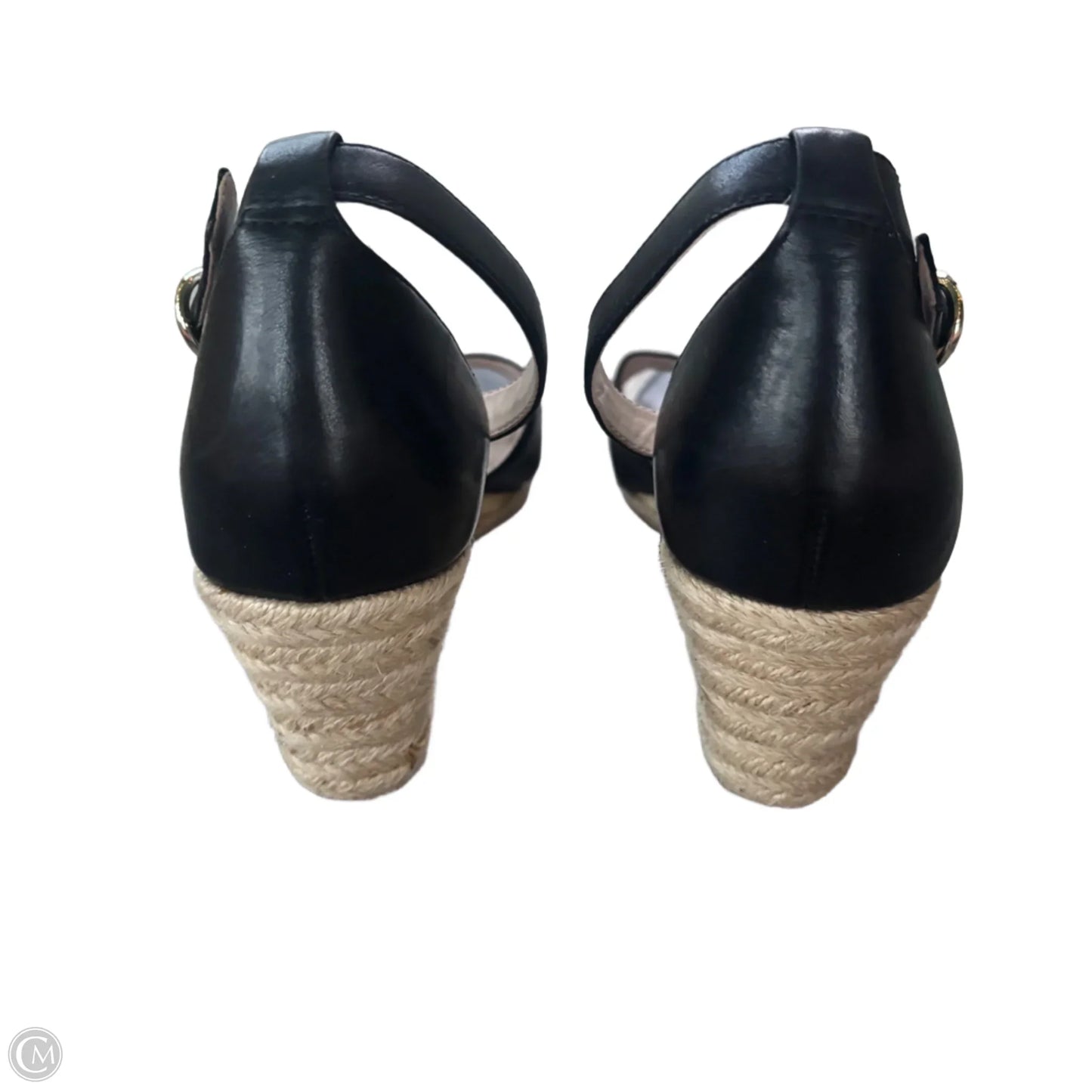 Sandals Heels Wedge By Nine West In Black, Size: 6.5