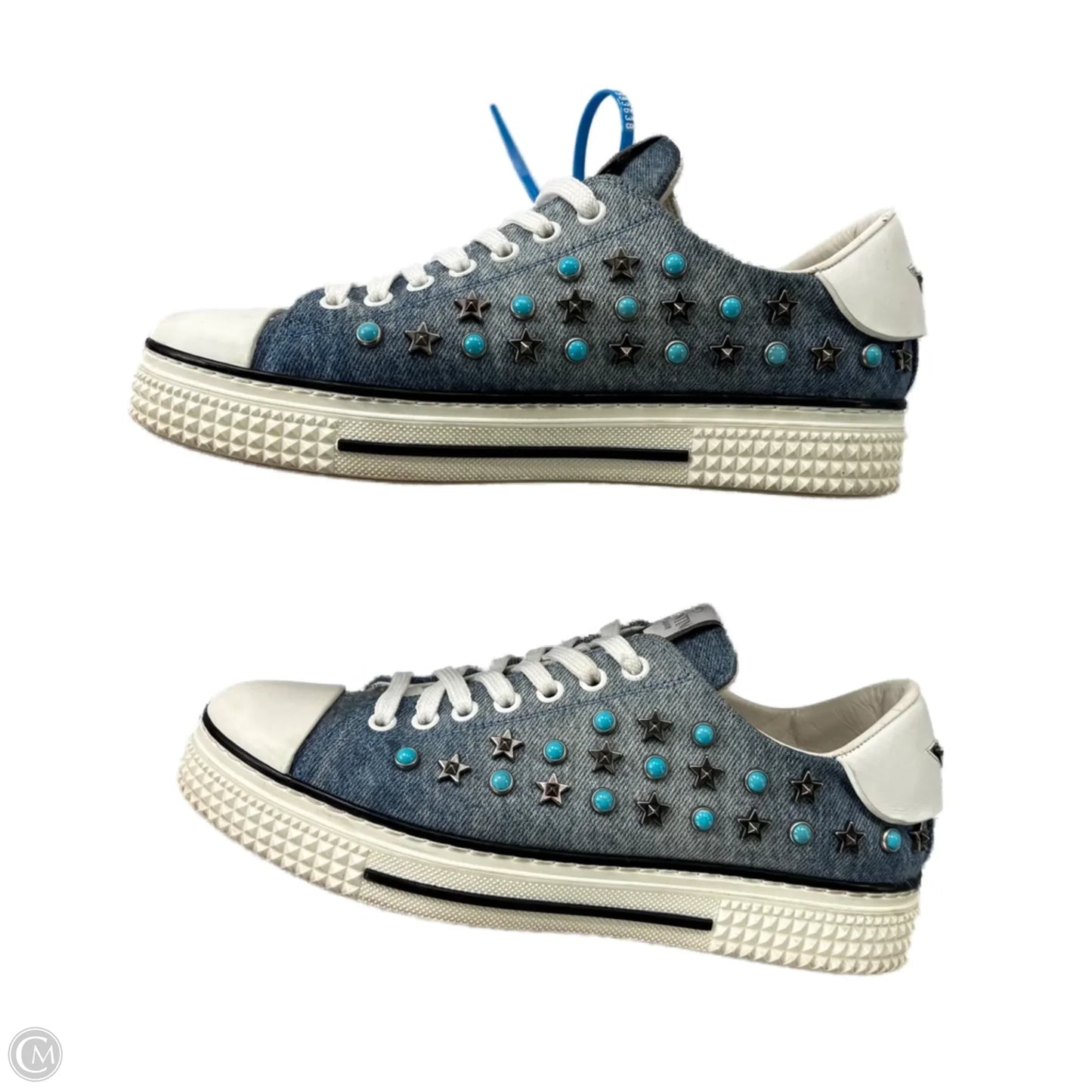 Shoes Luxury Designer By Valentino-garavani In Blue Denim, Size: 7.5