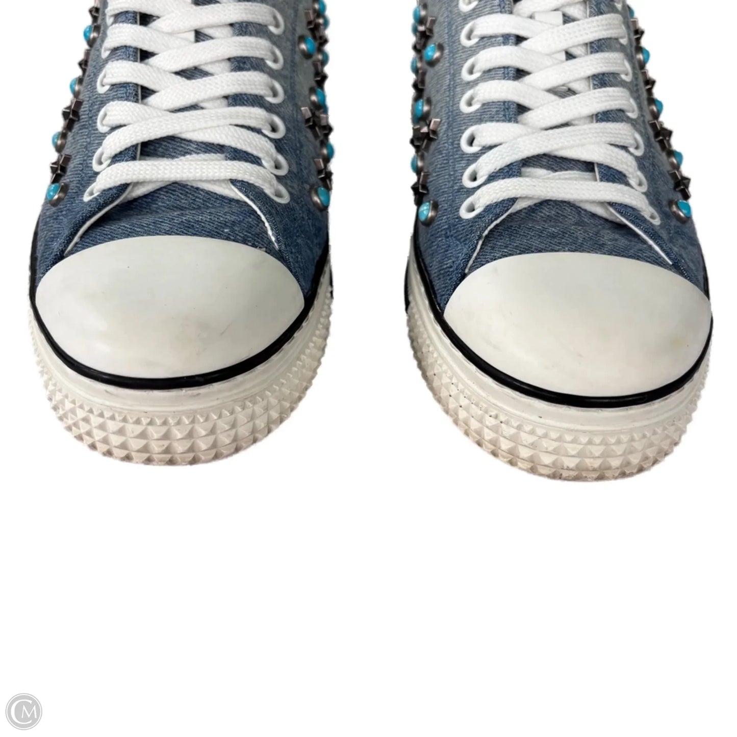 Shoes Luxury Designer By Valentino-garavani In Blue Denim, Size: 7.5
